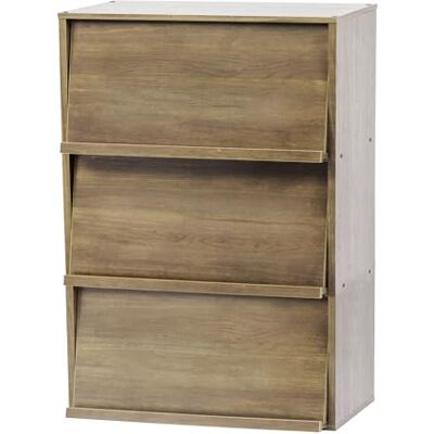 Iris Ohyama , Opbergkast met 3 vouwdeuren/Houten kast/Kantelbaar/Opbergkast, In hoogte verstelbare plank 3,2 cm, woonkamer, keuken Flap Rack CHR-3 Asbruin Iris Ohyama , Opbergkast met 3 vouwdeuren/Houten kast/Kantelbaar/Opbergkast, In hoogte verstelbare plank 3,2 cm, woonkamer, keuken Flap Rack CHR-3 Asbruin