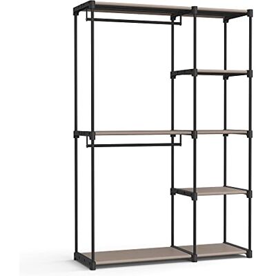 SONGMICS RYG026R02 open kast, staande kast, met hangroede, als kapstok, voor inloopkast, slaapkamer, 43 x 124 x 182 cm, taupe SONGMICS RYG026R02 open kast, staande kast, met hangroede, als kapstok, voor inloopkast, slaapkamer, 43 x 124 x 182 cm, taupe