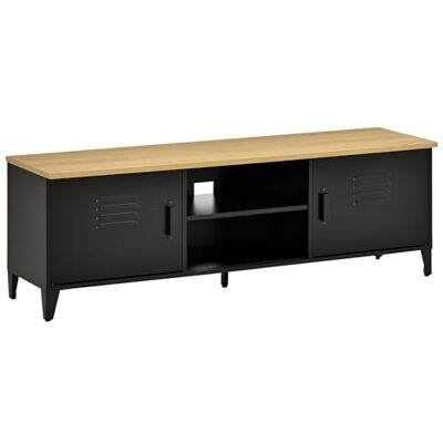 HOMCOM TV-meubel voor 55 inch, verstelbare poten, 150 x 40 x 50 cm, zwart HOMCOM TV-meubel voor 55 inch, verstelbare poten, 150 x 40 x 50 cm, zwart