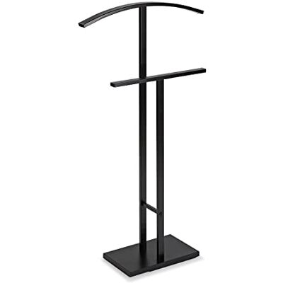 Versa Lund Modern Multifunctioneel Nachtkastje met 2 Hangers voor Heren- of Dameskleding, , Afmetingen (H x B x H) 100 x 20 x 40 cm, Staal, Kleur Zwart Versa Lund Modern Multifunctioneel Nachtkastje met 2 Hangers voor Heren- of Dameskleding, , Afmetingen (H x B x H) 100 x 20 x 40 cm, Staal, Kleur Zwart