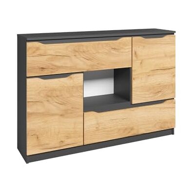 Vicco Commode "Ruben", gouden eiken, 120 x 84 cm Met laden, voor het opbergen van kleding en alledaagse voorwerpen Vicco Commode "Ruben", gouden eiken, 120 x 84 cm Met laden, voor het opbergen van kleding en alledaagse voorwerpen