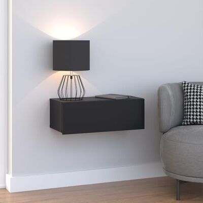 IDIMEX THALA hanglade, nachtkastje met 1 lade zonder handvat, melamine coating, hout, zwart IDIMEX THALA hanglade, nachtkastje met 1 lade zonder handvat, melamine coating, hout, zwart