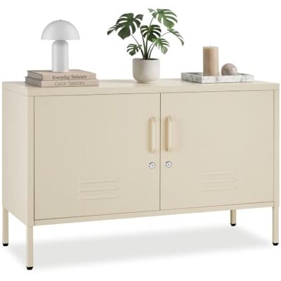 tectake ® Dressoir 100 x 42,5 x 65 cm met magneetsluiting, verstelbare tussenplank, afsluitbaar, metaal, antislip, stabiele stalen structuur, minimalistische look, schroefpoten, commode Armoire de rangement en acier au design minimaliste avec étagère ré tectake ® Dressoir 100 x 42,5 x 65 cm met magneetsluiting, verstelbare tussenplank, afsluitbaar, metaal, antislip, stabiele stalen structuur, minimalistische look, schroefpoten, commode Armoire de rangement en acier au design minimaliste avec étagère ré