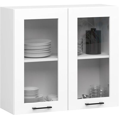 AKORD OLIWIA Hangkast 80 cm met hangglas, 2 planken en 2 deuren, keukeninbouwkast, hoge kast, keukenkast, 80 x 72 x 30,5 cm, wit AKORD OLIWIA Hangkast 80 cm met hangglas, 2 planken en 2 deuren, keukeninbouwkast, hoge kast, keukenkast, 80 x 72 x 30,5 cm, wit