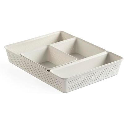 TATAY Set van 4 organizers (1 x Slim + 1 x A6 + 1 x A5 + 1 x A4) Bohol, van polypropyleen, BPA-vrij, 100% gerecycled materiaal, wit TATAY Set van 4 organizers (1 x Slim + 1 x A6 + 1 x A5 + 1 x A4) Bohol, van polypropyleen, BPA-vrij, 100% gerecycled materiaal, wit