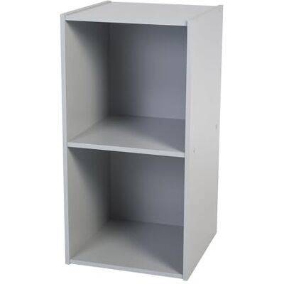 Iris Ohyama , KCX-2, kindermeubel, speelgoedkist, opbergdoos voor kinderen, 2 vakken, design, robuust, modulair, slaapkamer, school, Kids Cube Shelf, grijs Iris Ohyama , KCX-2, kindermeubel, speelgoedkist, opbergdoos voor kinderen, 2 vakken, design, robuust, modulair, slaapkamer, school, Kids Cube Shelf, grijs