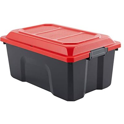 Sundis 4546001 Locker Diy, kunststof, zwart/rood, 40 l Sundis 4546001 Locker Diy, kunststof, zwart/rood, 40 l