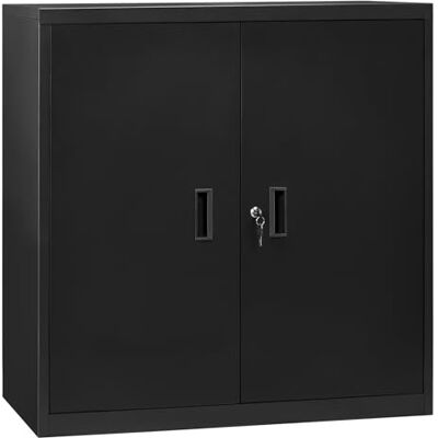 WOLTU Afsluitbare archiefkast met in hoogte verstelbare plank, van metaal met slot, opbergkast, multifunctioneel, zwart, 90 x 92 x 40 cm (b x h x d) WOLTU Afsluitbare archiefkast met in hoogte verstelbare plank, van metaal met slot, opbergkast, multifunctioneel, zwart, 90 x 92 x 40 cm (b x h x d)