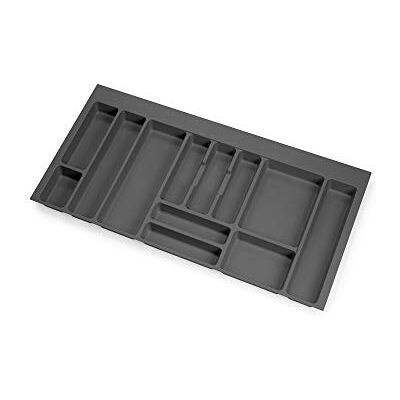 Emuca Bestekorganizer, keukenlade-organizer, bestekbak 936 x 482 mm, 12 vakken, module 100 cm, kunststof, antracietgrijs Emuca Bestekorganizer, keukenlade-organizer, bestekbak 936 x 482 mm, 12 vakken, module 100 cm, kunststof, antracietgrijs