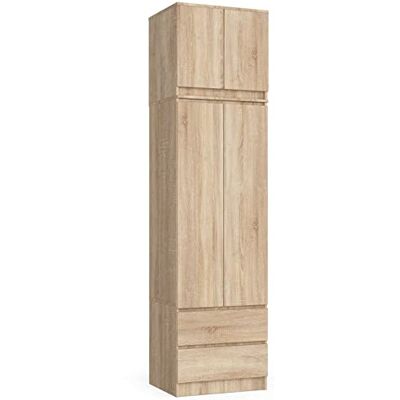 AKORD Kast met verlenging Kast met planken en hangers en laden 234 cm hoog Slaapkamerkast Woonkamermeubels Kast Sonoma eiken AKORD Kast met verlenging Kast met planken en hangers en laden 234 cm hoog Slaapkamerkast Woonkamermeubels Kast Sonoma eiken