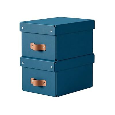 Leitz Puro Kleine opbergdozen met deksel: 2 sterke opbergdozen, stapelboxen 7 l, voor thuis en op kantoor, 20 x 28 x 15 cm, blauw, geschikt voor kubusplanken en meubels Leitz Puro Kleine opbergdozen met deksel: 2 sterke opbergdozen, stapelboxen 7 l, voor thuis en op kantoor, 20 x 28 x 15 cm, blauw, geschikt voor kubusplanken en meubels
