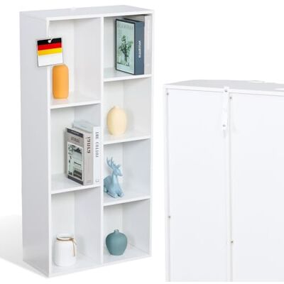 KARAT Elegant opbergrek met meerdere vakken, slaapkamerboekenkast in kubusvorm, met veiligheidsgordel, kantelbeveiliging (wit Arkansas, 24 d x 50 l x 106 cm h cm (7 vakjes)) KARAT Elegant opbergrek met meerdere vakken, slaapkamerboekenkast in kubusvorm, met veiligheidsgordel, kantelbeveiliging (wit Arkansas, 24 d x 50 l x 106 cm h cm (7 vakjes))