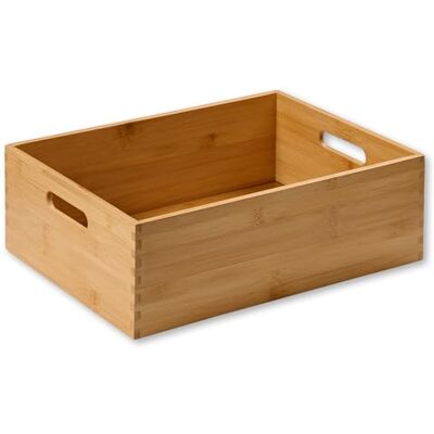 Kesper Opbergdoos, stapelbaar, materiaal: FSC®-gecertificeerd bamboe, afmetingen: L 38,5 x D 28,5 x H 13 cm, kleur: bruin 57511 Kesper Opbergdoos, stapelbaar, materiaal: FSC®-gecertificeerd bamboe, afmetingen: L 38,5 x D 28,5 x H 13 cm, kleur: bruin 57511