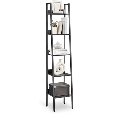 VASAGLE LLS109B56 Wandrek in laddervorm met 5 planken, opbergkast op poten, kantoor, woonkamer, slaapkamer, keuken, industriële stijl, zwart hout Sur Pied, Style Industriel, Bureau, Salon, Chambre, Cuisine, Noir Boisé et Noir Mat, Collection BARNET LLS1 VASAGLE LLS109B56 Wandrek in laddervorm met 5 planken, opbergkast op poten, kantoor, woonkamer, slaapkamer, keuken, industriële stijl, zwart hout Sur Pied, Style Industriel, Bureau, Salon, Chambre, Cuisine, Noir Boisé et Noir Mat, Collection BARNET LLS1