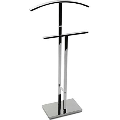 Versa Lund Multifunctionele nachttas met 2 zitstokken, kledingkast voor heren- of dameskleding, slaapkamertas, afmetingen (h x b x l) 100 x 20 x 52 cm, staal, kleur: zilver Versa Lund Multifunctionele nachttas met 2 zitstokken, kledingkast voor heren- of dameskleding, slaapkamertas, afmetingen (h x b x l) 100 x 20 x 52 cm, staal, kleur: zilver