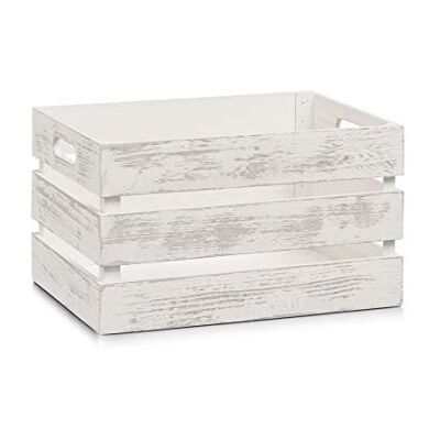 Zeller 15131 Opbergkist, Hout, 35 x 25 x 20 cm, Vintage Wit Zeller 15131 Opbergkist, Hout, 35 x 25 x 20 cm, Vintage Wit