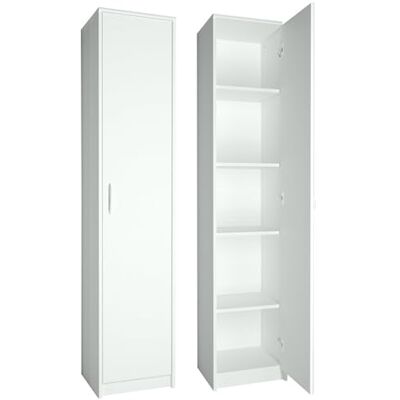 Home Collective 5-laags plank in matte archiefkast met 4 planken in 1 deur, staand rek 39 cm breed met hoogwaardige polymeer handgrepen, ideaal voor slaapkamer, woonkamer, hal, kantoor wit Home Collective 5-laags plank in matte archiefkast met 4 planken in 1 deur, staand rek 39 cm breed met hoogwaardige polymeer handgrepen, ideaal voor slaapkamer, woonkamer, hal, kantoor wit