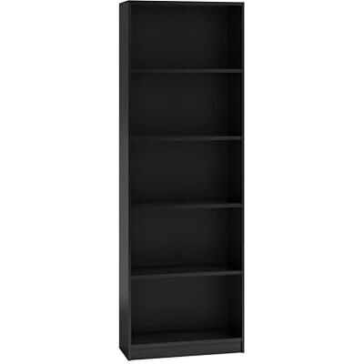 CDF Boekenkast, rek, bureaurek voor mappen, kantoor, woonkamer, thuiskantoor, boekenkast voor het opbergen van documenten, decoratie, robuuste constructie, zwart, 40 cm CDF Boekenkast, rek, bureaurek voor mappen, kantoor, woonkamer, thuiskantoor, boekenkast voor het opbergen van documenten, decoratie, robuuste constructie, zwart, 40 cm