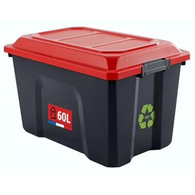 Sundis 4552001 Locker Diy, kunststof, zwart/rood, 60 l Sundis 4552001 Locker Diy, kunststof, zwart/rood, 60 l