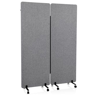 hjh OFFICE Mobile 891006 Akoestische scheider, set van 2, 177 x 60 cm, met wielen en glijders, donkergrijs hjh OFFICE Mobile 891006 Akoestische scheider, set van 2, 177 x 60 cm, met wielen en glijders, donkergrijs