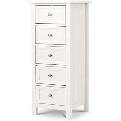 Julian Bowen Maine commode met 5 laden, wit Julian Bowen Maine commode met 5 laden, wit