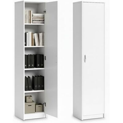 Home Collective Boekenkast Kast Organizer Multifunctionele kast met 4 verstelbare planken Documentenrek Smal houten wandrek voor slaapkamer, gang of kantoor Breedte 50 cm Wit Home Collective Boekenkast Kast Organizer Multifunctionele kast met 4 verstelbare planken Documentenrek Smal houten wandrek voor slaapkamer, gang of kantoor Breedte 50 cm Wit