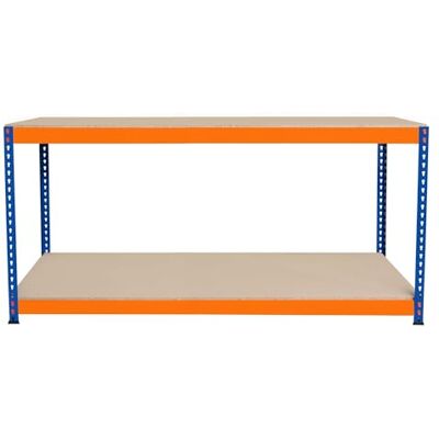 Monster Cable S-Rax Garagewerkbank, 2 planken, 180 cm x 60 cm x 90 cm, werkplek van robuust staal, spaanplaat, capaciteit 300 kg per plank, verstelbare lay-out, montage zonder bouten, rubberen voetjes 3 Monster Cable S-Rax Garagewerkbank, 2 planken, 180 cm x 60 cm x 90 cm, werkplek van robuust staal, spaanplaat, capaciteit 300 kg per plank, verstelbare lay-out, montage zonder bouten, rubberen voetjes 3