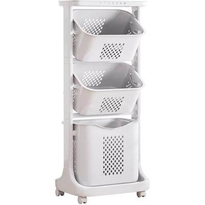 Yorbay wasmand op wielen, wassorteerder met 4 verdiepingen, 3 opbergmanden, wasverzamelaar, waswagen, wasbak voor kleding en speelgoed, 109x33x44 cm, 15KG belastbaar, beige Trieur à Linge avec Étagère et Roulettes 360° Chariot à Linge avec Grand Panier Yorbay wasmand op wielen, wassorteerder met 4 verdiepingen, 3 opbergmanden, wasverzamelaar, waswagen, wasbak voor kleding en speelgoed, 109x33x44 cm, 15KG belastbaar, beige Trieur à Linge avec Étagère et Roulettes 360° Chariot à Linge avec Grand Panier