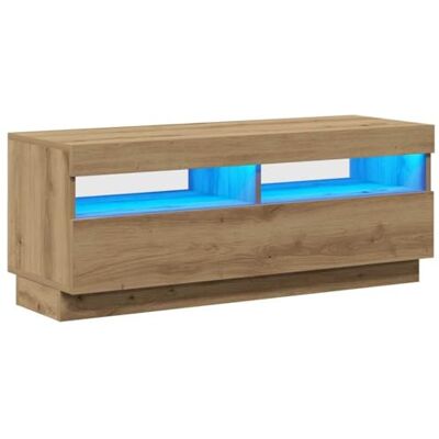 vidaXL TV-kast met LED-verlichting eiken ambachtelijk bewerkt hout vidaXL TV-kast met LED-verlichting eiken ambachtelijk bewerkt hout