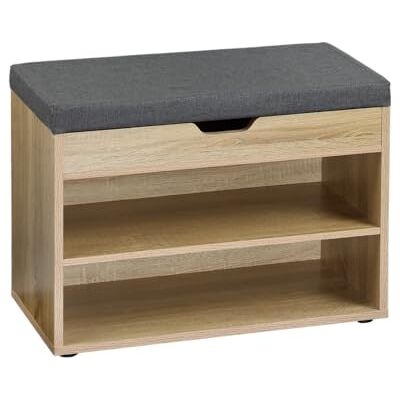 Kesper Schoenenkast met zitkussen, materiaal: vezelplaat, afmetingen: 60 x 45 x 30 cm (b x h), kleur: bruin 15924 13 Kesper Schoenenkast met zitkussen, materiaal: vezelplaat, afmetingen: 60 x 45 x 30 cm (b x h), kleur: bruin 15924 13