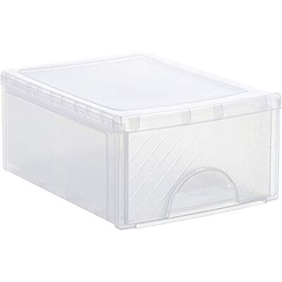 Rotho Frontbox Kleine opbergdoos, 1 duwtje, van kunststof (PP), BPA-vrij, transparant, klein (35,0 x 26,0 x 14,0 cm), niet van toepassing Rotho Frontbox Kleine opbergdoos, 1 duwtje, van kunststof (PP), BPA-vrij, transparant, klein (35,0 x 26,0 x 14,0 cm), niet van toepassing