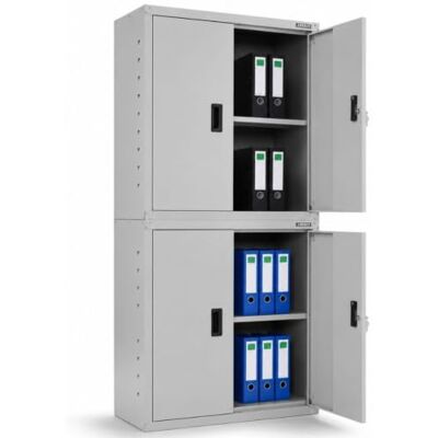 Arebos Bureaukast, stalen kast, 2 in hoogte verstelbare planken, 180 x 90 x 40 cm, grijs Arebos Bureaukast, stalen kast, 2 in hoogte verstelbare planken, 180 x 90 x 40 cm, grijs
