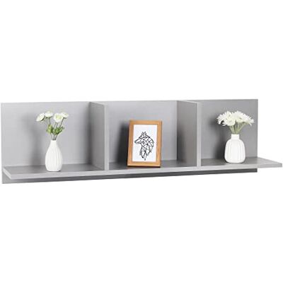 RICOO Wandrek, 106 x 30 x 22 cm, grijs, houten spaanplaat, hangplank, wandplank, boekenkast, fotoplank, keukenrek, wandrek, kubusrek, wandrek, kubusrek, RICOO Wandrek, 106 x 30 x 22 cm, grijs, houten spaanplaat, hangplank, wandplank, boekenkast, fotoplank, keukenrek, wandrek, kubusrek, wandrek, kubusrek,