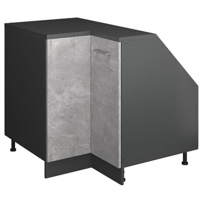 Vicco Opbergkast onder helling, hoekkast Rion, beton/antraciet, L 75,6 x D 60 cm met 1 deur, ruimtebesparend voor zolderruimtes Vicco Opbergkast onder helling, hoekkast Rion, beton/antraciet, L 75,6 x D 60 cm met 1 deur, ruimtebesparend voor zolderruimtes