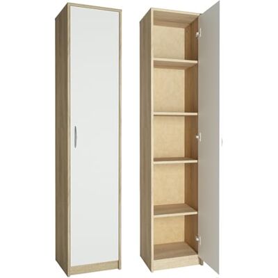 Home Collective 5-laags plank in matte archiefkast met 4 planken in 1 deur, staand rek 39 cm breed met hoogwaardige polymeer handgrepen, ideaal voor slaapkamer, woonkamer, hal, kantoor Sonoma/wit Home Collective 5-laags plank in matte archiefkast met 4 planken in 1 deur, staand rek 39 cm breed met hoogwaardige polymeer handgrepen, ideaal voor slaapkamer, woonkamer, hal, kantoor Sonoma/wit