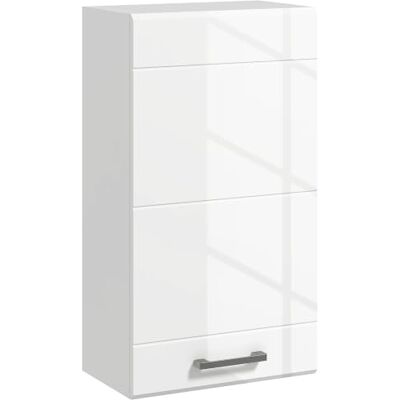 kleankin Badkamerkast wandkast 1 deur 37 x 22,5 x 70 cm wit Toiletkast met 3 niveaus, verstelbaar rek, modern, hangkast, hoogglanzend kleankin Badkamerkast wandkast 1 deur 37 x 22,5 x 70 cm wit Toiletkast met 3 niveaus, verstelbaar rek, modern, hangkast, hoogglanzend