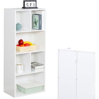 KARAT Elegant opbergrek met meerdere vakken, boekenkast voor de slaapkamer, in kubusvorm, met veiligheidsgordel, kantelbeveiliging (California wit, 29 b x 50 l x 121 h cm (6 vakken)) KARAT Elegant opbergrek met meerdere vakken, boekenkast voor de slaapkamer, in kubusvorm, met veiligheidsgordel, kantelbeveiliging (California wit, 29 b x 50 l x 121 h cm (6 vakken))