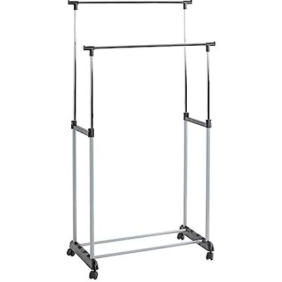 HAKU Möbel 44535 kledingrek, stalen buis/pvc, aluminium/chroom/zwart, 80 x 42 x 96/165 cm HAKU Möbel 44535 kledingrek, stalen buis/pvc, aluminium/chroom/zwart, 80 x 42 x 96/165 cm