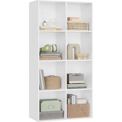 WOLTU Boekenrek met 8 vakken, wit, 60 x 121 x 29,5 cm (b x h x d) Vrijstaand opbergrek voor slaapkamer, woonkamer, kantoor, hout WOLTU Boekenrek met 8 vakken, wit, 60 x 121 x 29,5 cm (b x h x d) Vrijstaand opbergrek voor slaapkamer, woonkamer, kantoor, hout