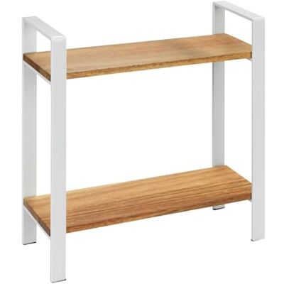WENKO Louisa Keukenrek met 2 etages, van acaciahout en metaal, voor meer opbergruimte in de keuken, wit, 32 x 33 x 11 cm WENKO Louisa Keukenrek met 2 etages, van acaciahout en metaal, voor meer opbergruimte in de keuken, wit, 32 x 33 x 11 cm
