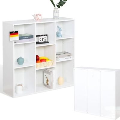 KARAT Elegant opbergrek met meerdere vakken, kubusvormig slaapkamerboekenkast met veiligheidsgordel, kantelbeveiliging (Arkansas wit, 30 x 97,7 x 97,7 cm (b x h) (9 vakjes)) KARAT Elegant opbergrek met meerdere vakken, kubusvormig slaapkamerboekenkast met veiligheidsgordel, kantelbeveiliging (Arkansas wit, 30 x 97,7 x 97,7 cm (b x h) (9 vakjes))