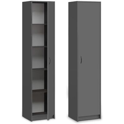 Home Collective Multifunctionele kast, wit, 40 cm breed, 180 cm hoog, met vier planken, smalle archiefkast, organizer, kledingkast van MDF-hout Home Collective Multifunctionele kast, wit, 40 cm breed, 180 cm hoog, met vier planken, smalle archiefkast, organizer, kledingkast van MDF-hout
