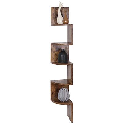 BAKAJI Boekenkast, hoekplank, wandplank, melamine hout met 5 hoekplanken, afmetingen 123 x 20 cm (antiek) BAKAJI Boekenkast, hoekplank, wandplank, melamine hout met 5 hoekplanken, afmetingen 123 x 20 cm (antiek)
