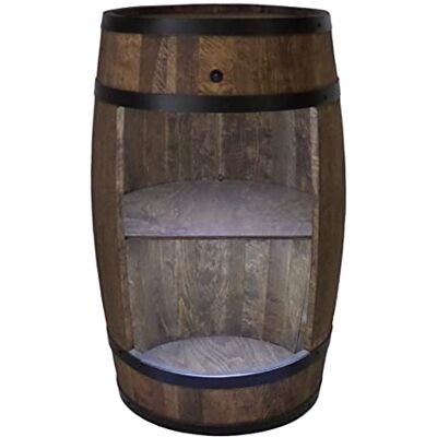 Creative Houten vat met ledverlichting, barkast, opbergkast, alcoholfles, wijnrek, whisky, bier en dranken, organizer voor alcoholkasten, 80 cm hoog (Wenge) Creative Houten vat met ledverlichting, barkast, opbergkast, alcoholfles, wijnrek, whisky, bier en dranken, organizer voor alcoholkasten, 80 cm hoog (Wenge)