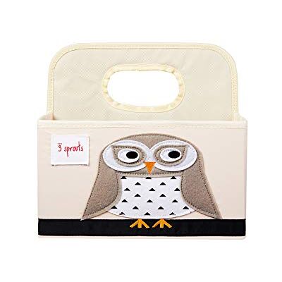 3 Sprouts Baby Nappy Caddy Organiser Basket for Nursery, Uil 3 Sprouts Baby Nappy Caddy Organiser Basket for Nursery, Uil