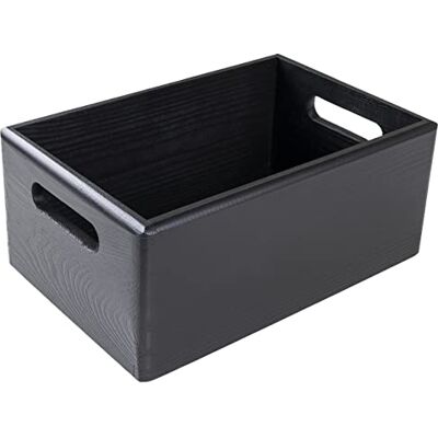 Creative Opbergkist van hout, zwart, 30 x 20 x 13 cm (+/- 1 cm Ideale opbergdoos voor decoupage, documenten en gereedschappen. Decoratieve houten kist Creative Opbergkist van hout, zwart, 30 x 20 x 13 cm (+/- 1 cm Ideale opbergdoos voor decoupage, documenten en gereedschappen. Decoratieve houten kist