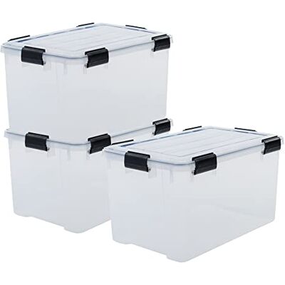 Iris Ohyama , DDAT-LD Opbergdoos, kunststof organizer, 3 stuks, 70 l, stapelbaar, ergonomische handgrepen, gemakkelijk te dragen, luchtdicht, slaapkamer, woonkamer, kantoor DDAT-LD transparant Iris Ohyama , DDAT-LD Opbergdoos, kunststof organizer, 3 stuks, 70 l, stapelbaar, ergonomische handgrepen, gemakkelijk te dragen, luchtdicht, slaapkamer, woonkamer, kantoor DDAT-LD transparant