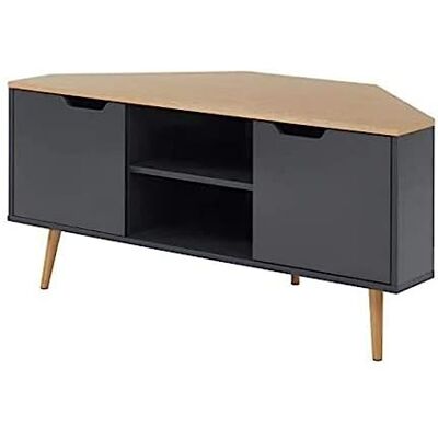 BAÏTA TV-meubel, eiken en antraciet, lengte 115 cm BAÏTA TV-meubel, eiken en antraciet, lengte 115 cm
