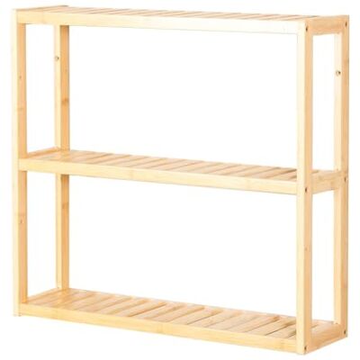 KARAT Bamboe rek Smal rek op voet voor badkamer, slaapkamer, woonkamer elegante bloementrap decoratieve bloemenbank 60L x 15D x 54H cm Model Wayoming (3 niveaus) KARAT Bamboe rek Smal rek op voet voor badkamer, slaapkamer, woonkamer elegante bloementrap decoratieve bloemenbank 60L x 15D x 54H cm Model Wayoming (3 niveaus)