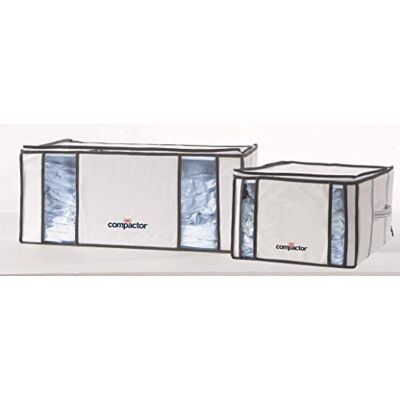 Compactor Set van 2 halfharde vacuümdozen 1 medium en 1 XXL 42 x 40 x 25 cm 65 x 45 x 27 cm Life serie wit/grijs RAN7023_INTER Compactor Set van 2 halfharde vacuümdozen 1 medium en 1 XXL 42 x 40 x 25 cm 65 x 45 x 27 cm Life serie wit/grijs RAN7023_INTER